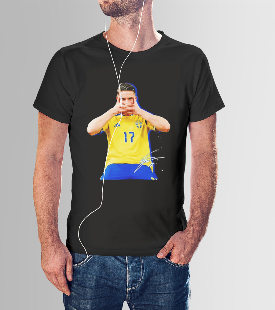 Viktor Gyokeres Sweden Number 17 Signature Gesture T-Shirt