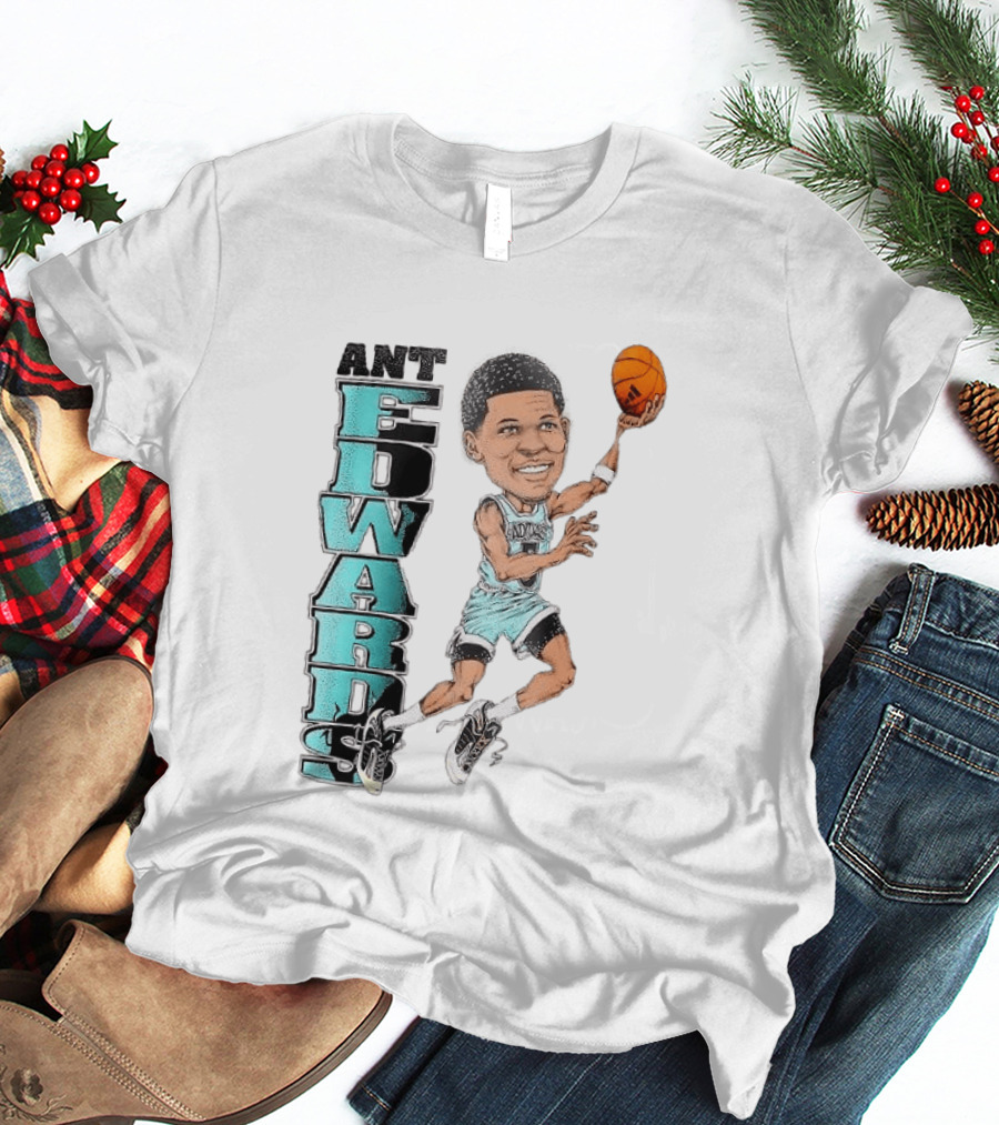Anthony Edwards Cartoon Dunk Ant Edwards Basketball T-Shirt