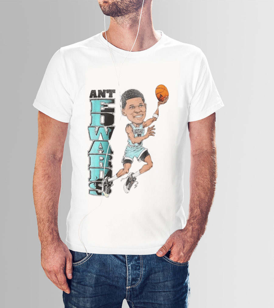 Anthony Edwards Cartoon Dunk Ant Edwards Basketball T-Shirt