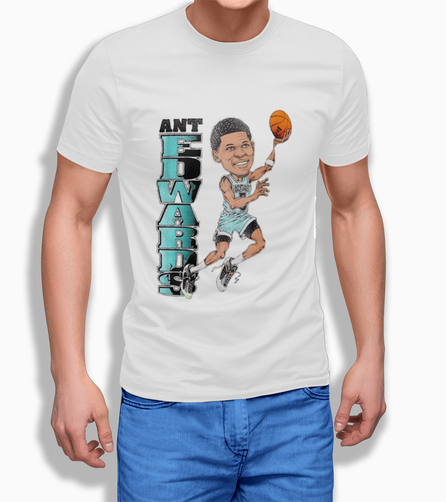 Anthony Edwards Cartoon Dunk Ant Edwards Basketball T-Shirt