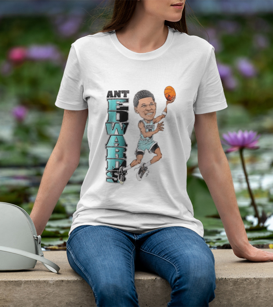 Anthony Edwards Cartoon Dunk Ant Edwards Basketball T-Shirt