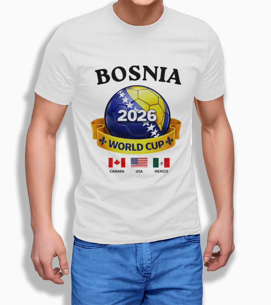 Bosnia 2026 World Cup Bosanski Zmajevi Canada USA Mexico Flag T-Shirt