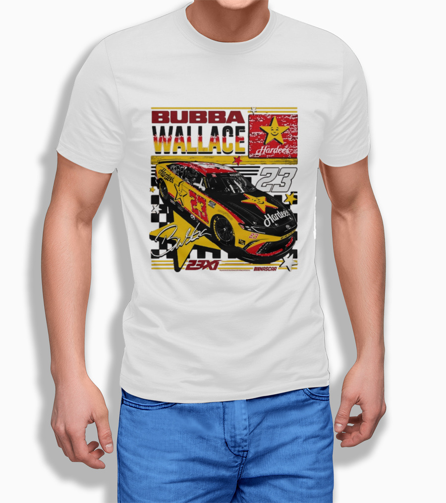 Bubba Wallace 23XI Racing Hardee's Car Number 23 Racing Team T-Shirt