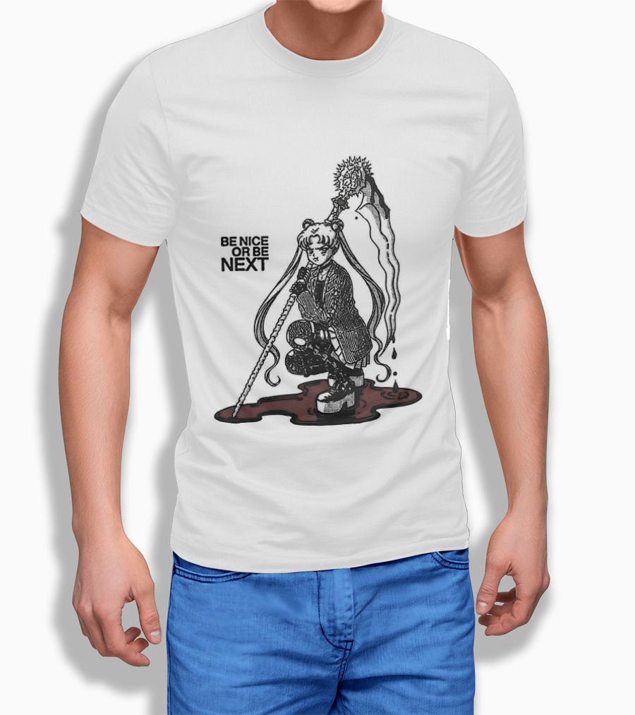Sailor Moon Be Nice Or Be Next Dark Silhouette And Blood Pool T-Shirt