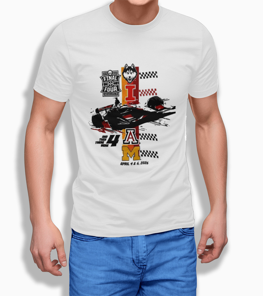 IndyCar 2026 NCAA Men's Final Four UConn Huskies Miami Hurricanes Iowa Hawkeyes Michigan Wolverines T-Shirt