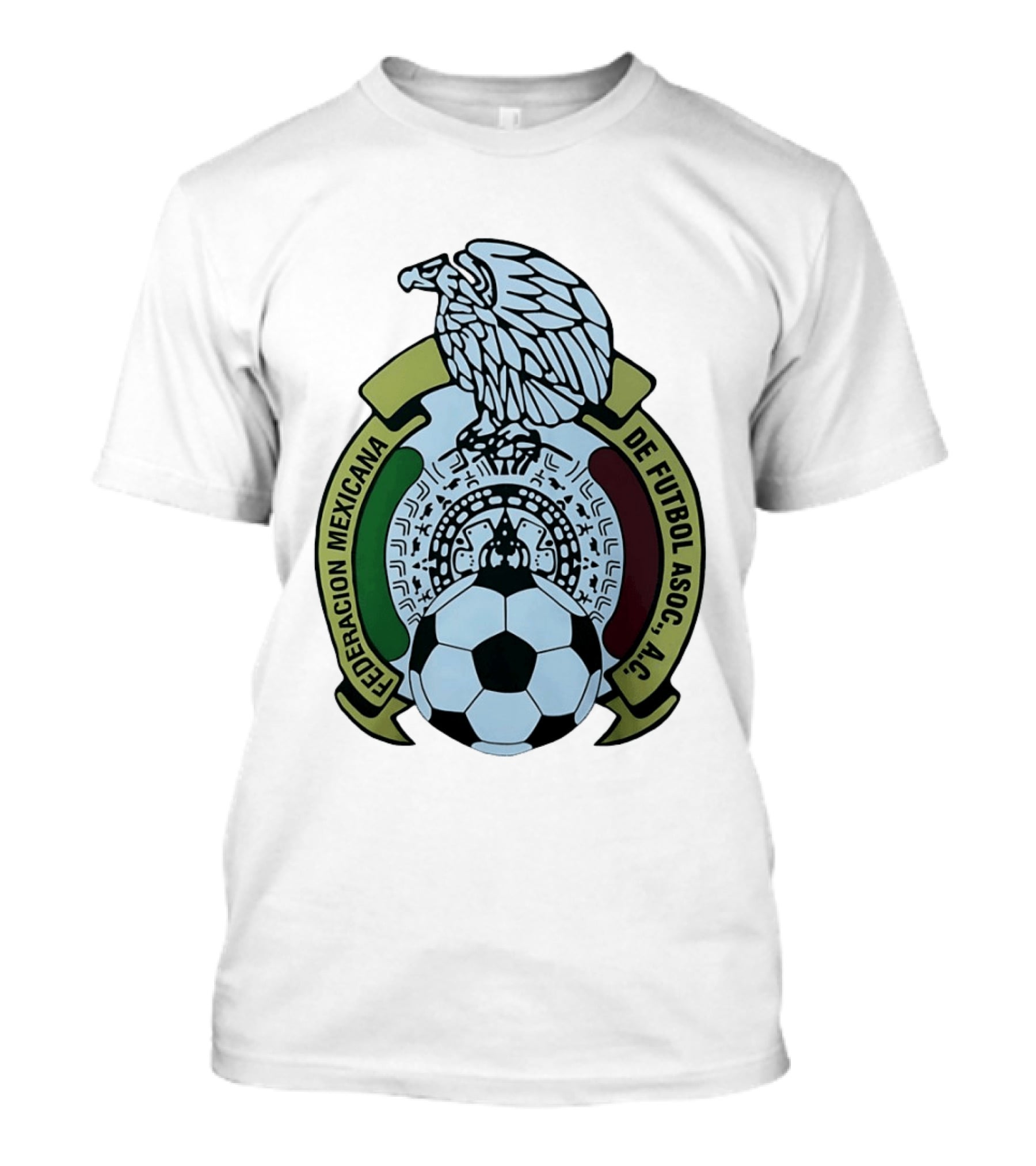 Federacion Mexicana De Futbol Asociacion AC Soccer Ball Emblem With Eagle And Aztec T-Shirt