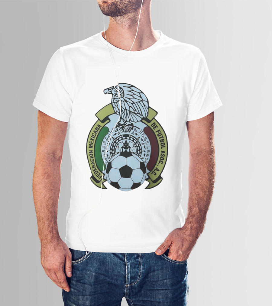 Federacion Mexicana De Futbol Asociacion AC Soccer Ball Emblem With Eagle And Aztec T-Shirt