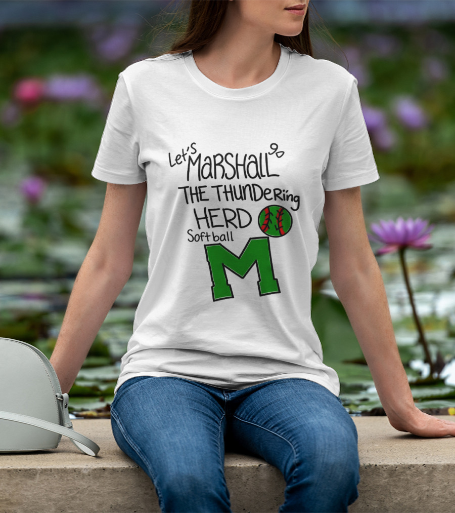 Let's Marshall Go The Thundering Herd Softball M T-Shirt