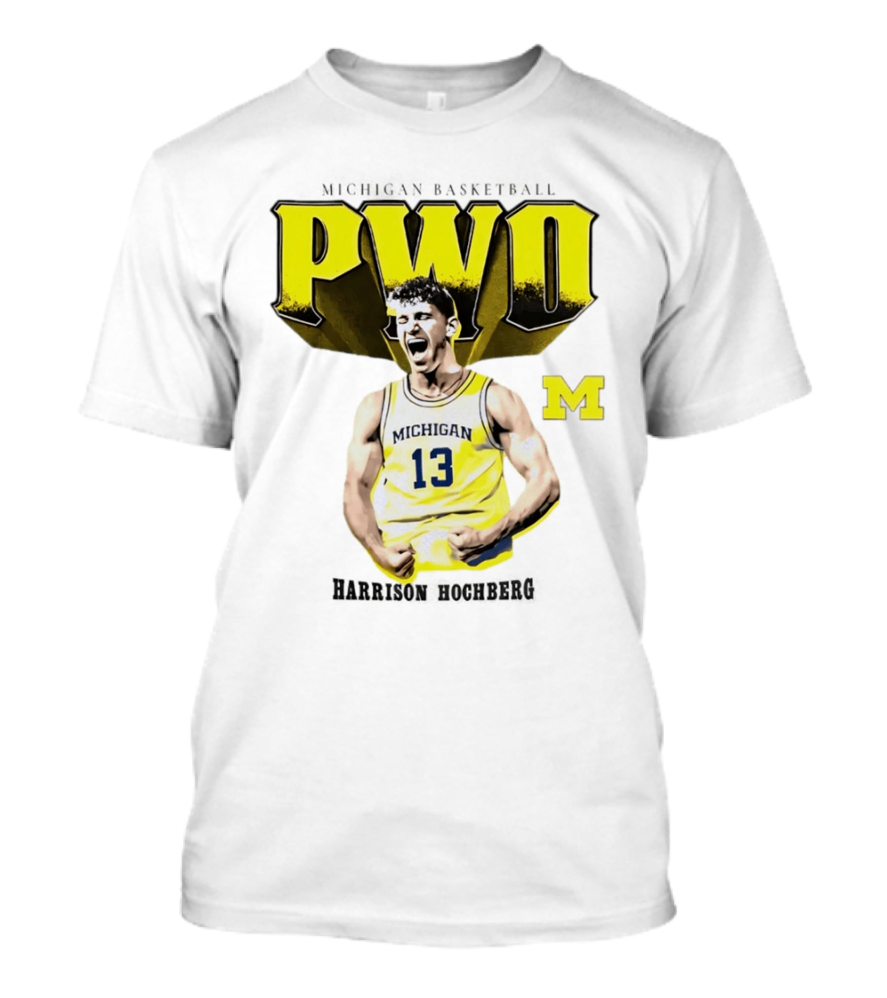 Michigan Wolverines Basketball PWO Harrison Hochberg 13 Jersey T-Shirt