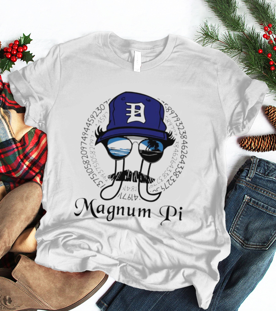 Magnum Pi Detroit Hat And Sunglasses With Pi Number Sequence T-Shirt