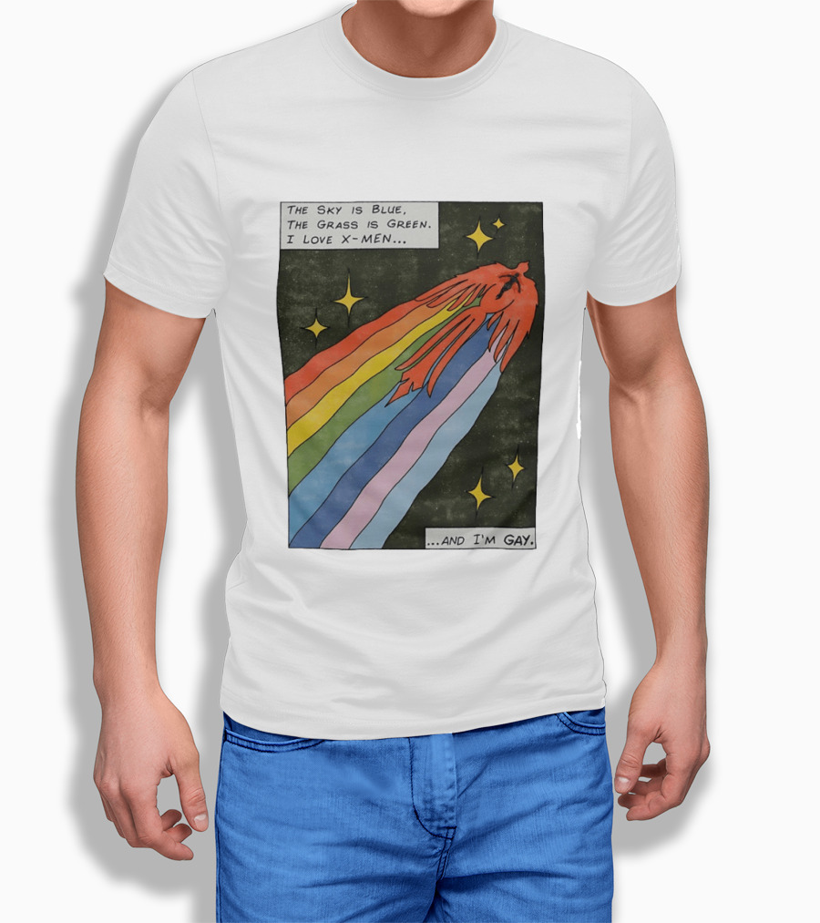 The Sky Is Blue The Grass Is Green I Love X Men Rainbow And I'm Gay T-Shirt