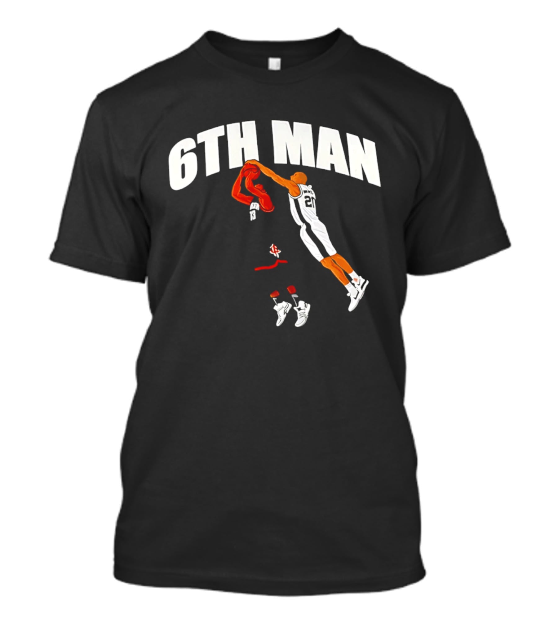 6th Man Harden Ginobili Basketball Dunk T-Shirt
