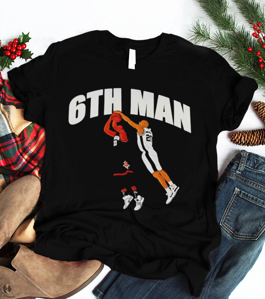 6th Man Harden Ginobili Basketball Dunk T-Shirt