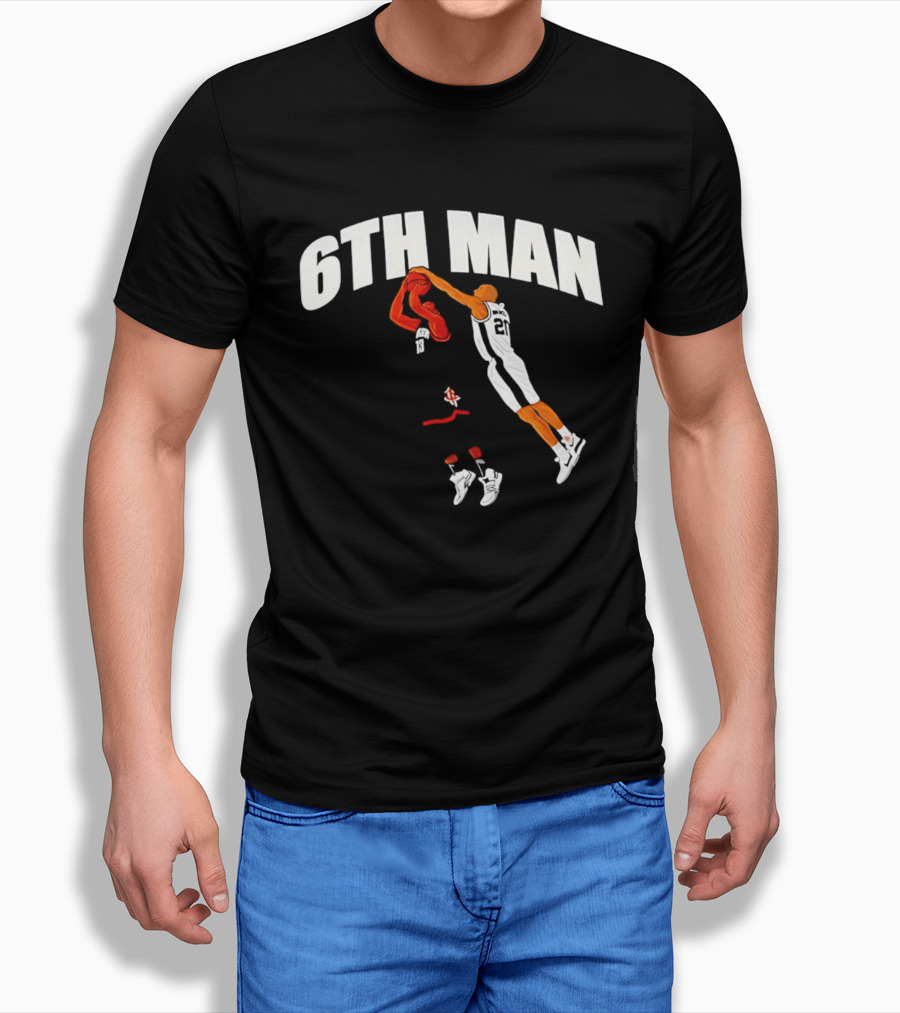 6th Man Harden Ginobili Basketball Dunk T-Shirt