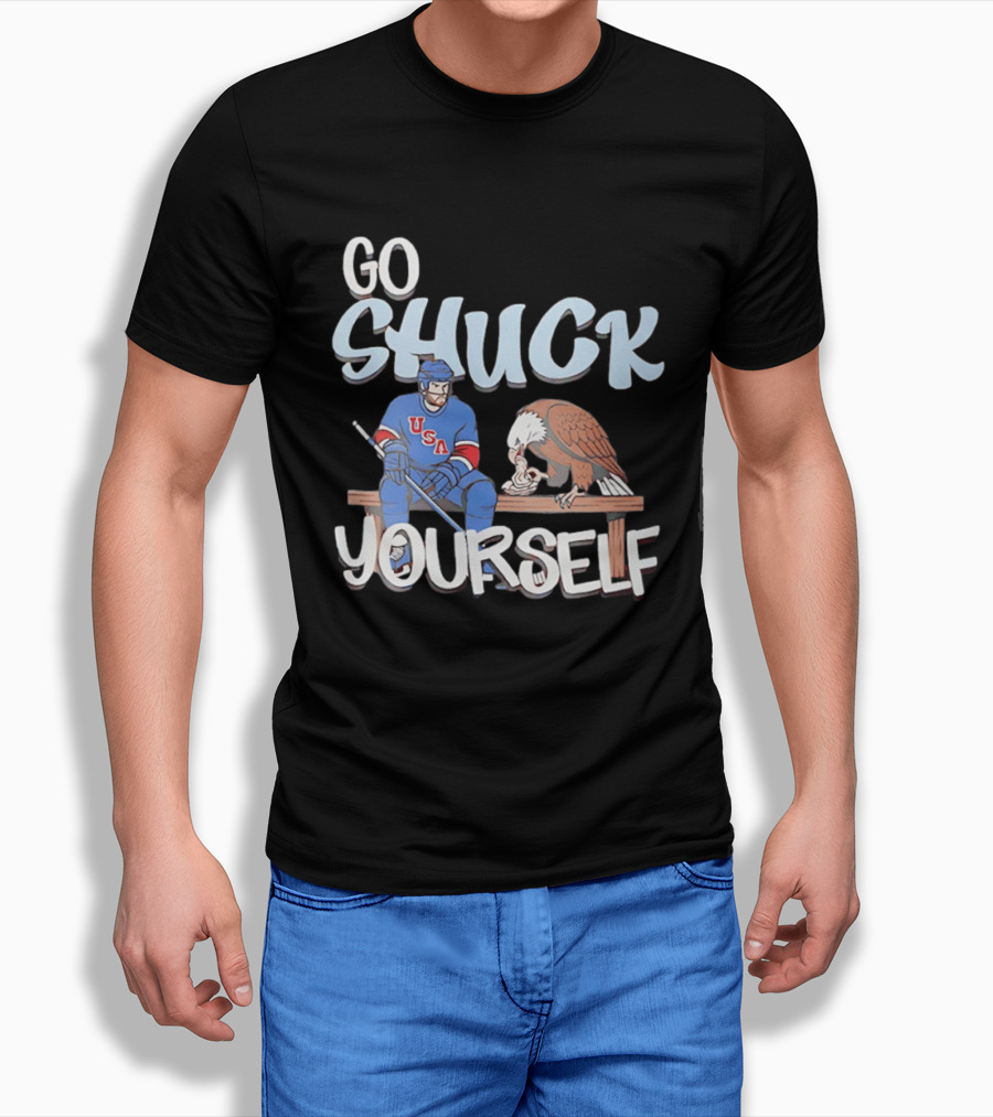 Go Shuck Yourself USA Hockey Team Eagle T-Shirt