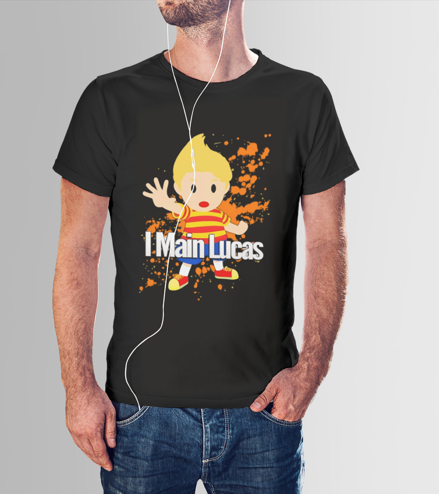 I Main Lucas Cartoon Character Orange Paint Splash T-Shirt