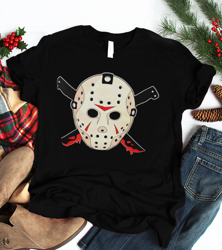 Jason Voorhees Mask Machete Horror Friday The 13th T-Shirt