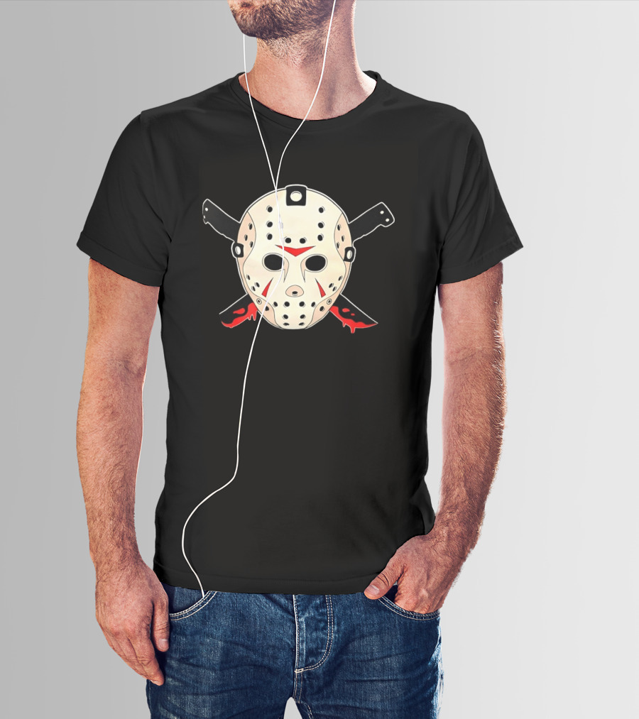 Jason Voorhees Mask Machete Horror Friday The 13th T-Shirt