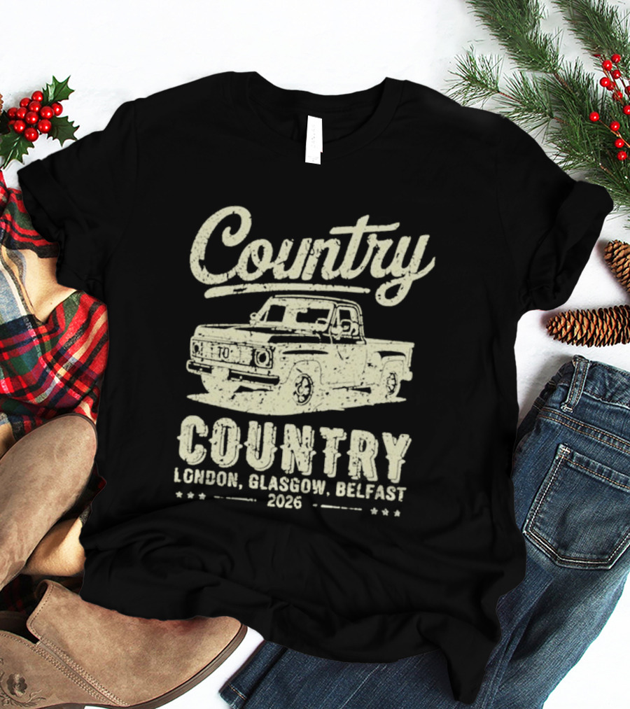 Country Pickup 2023 London Glasgow Belfast Retro Truck T-Shirt