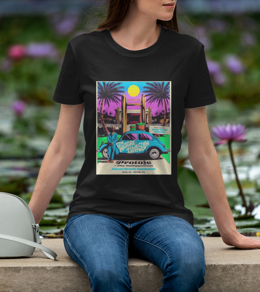 Protoje And The Indiggnation The Reggae Invasion Miami Beach Bandshell May 2 2026 Jesse Royal Dubwise T-Shirt
