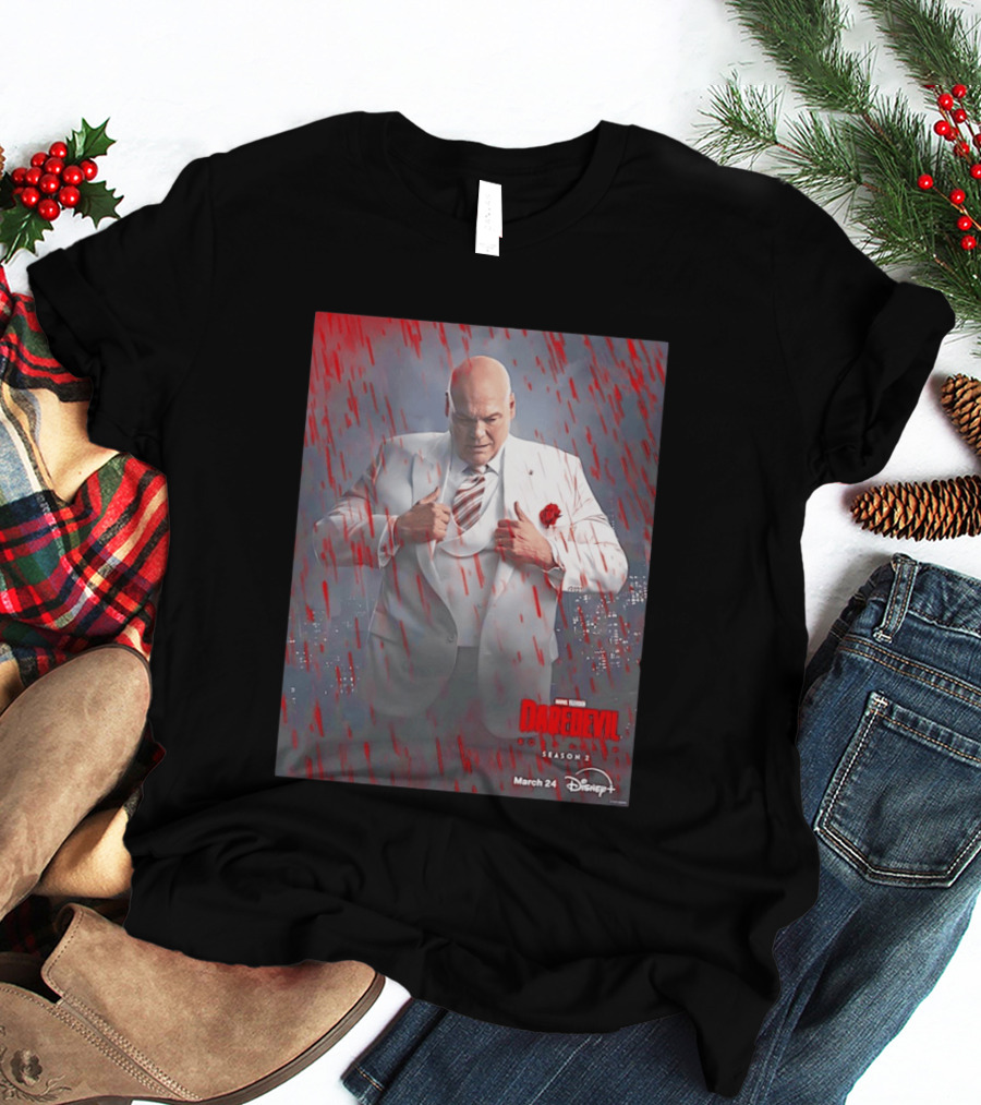 Marvel Studios Daredevil Born Again Season 2 Kingpin March 24 Disney Plus T-Shirt
