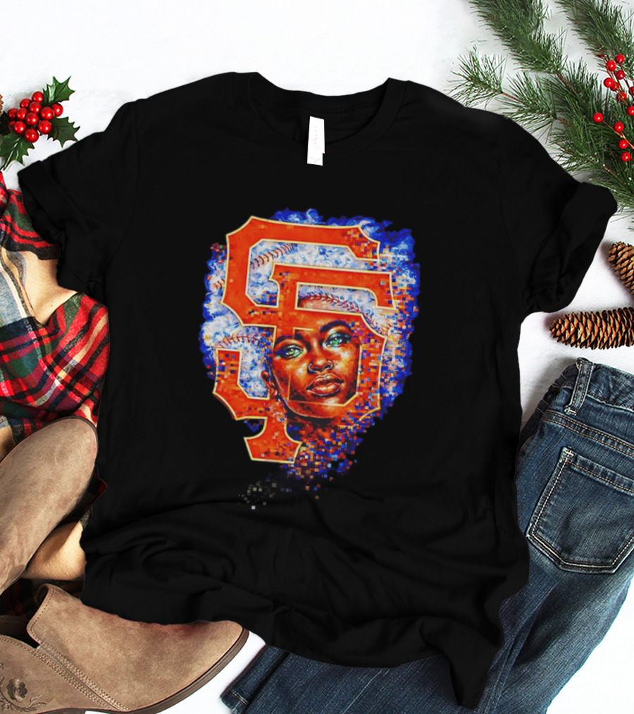 San Francisco Giants Black Heritage Night 2026 Baseball SF Logo Afro T-Shirt