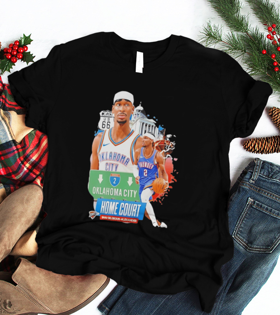 Oklahoma City Thunder Home Court Shai Gilgeous Alexander Route 66 T-Shirt