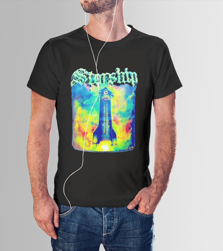 Starship Colorful Cyclops Monster Rocket Explosion T-Shirt