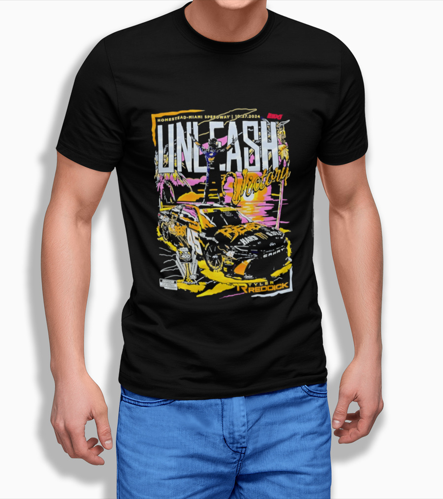 23XI Racing Unleash Tyler Reddick 2024 Straight Talk Wireless 400 Homestead Miami Speedway 10 22 T-Shirt