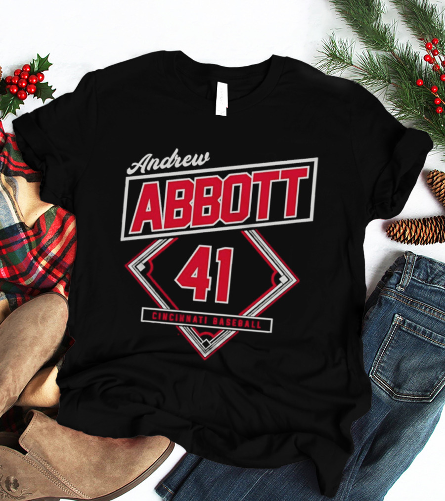 Andrew Abbott 41 Cincinnati Reds Baseball T-Shirt