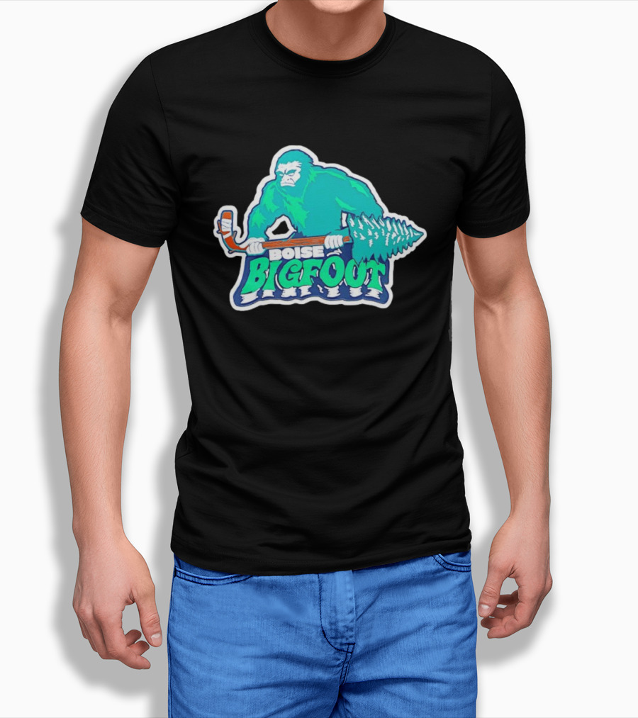Boise Bigfoot Ice Hockey Team Sasquatch Hockey Stick T-Shirt