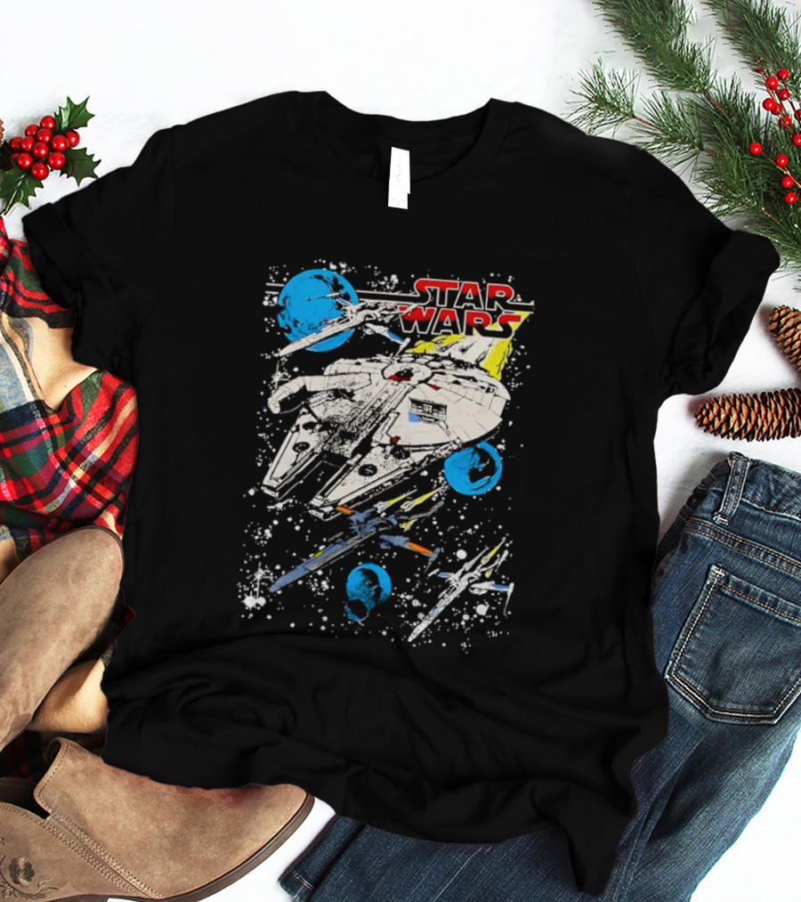 Star Wars Millennium Falcon Vintage Space Battle T-Shirt