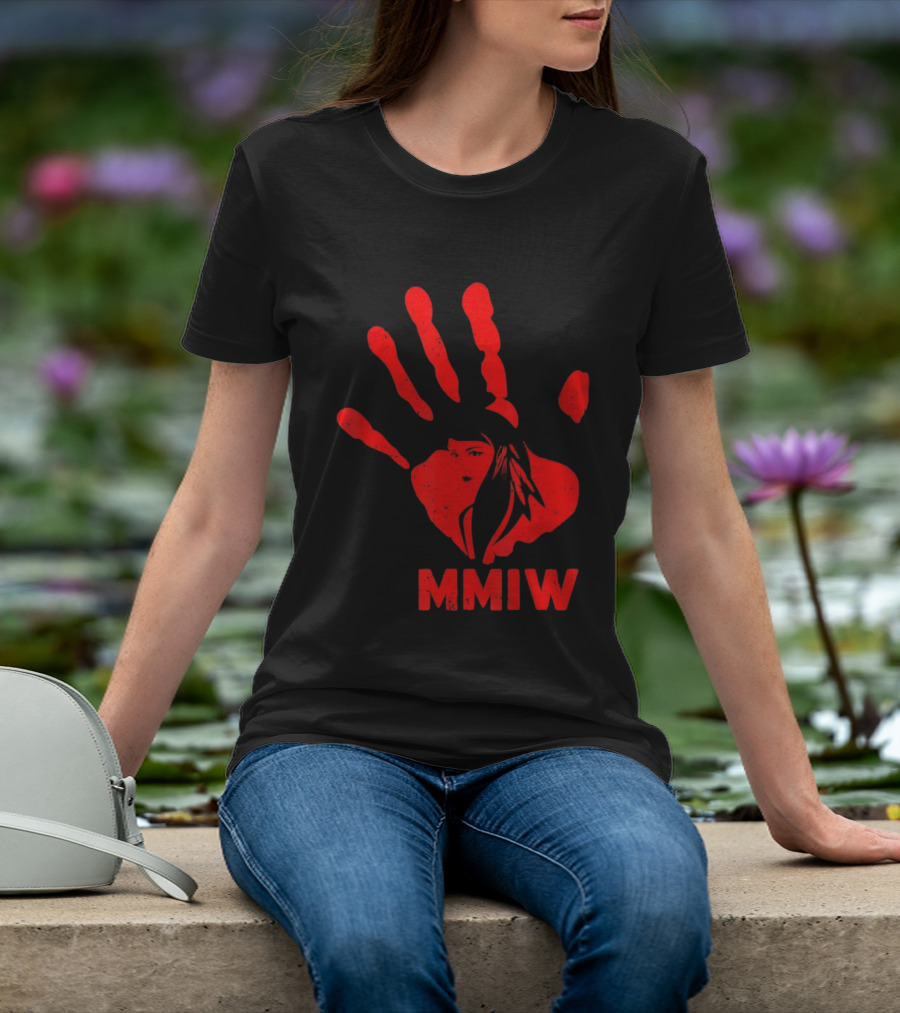 MMIW Red Handprint Symbol For Missing Murdered Indigenous Women Awareness T-Shirt