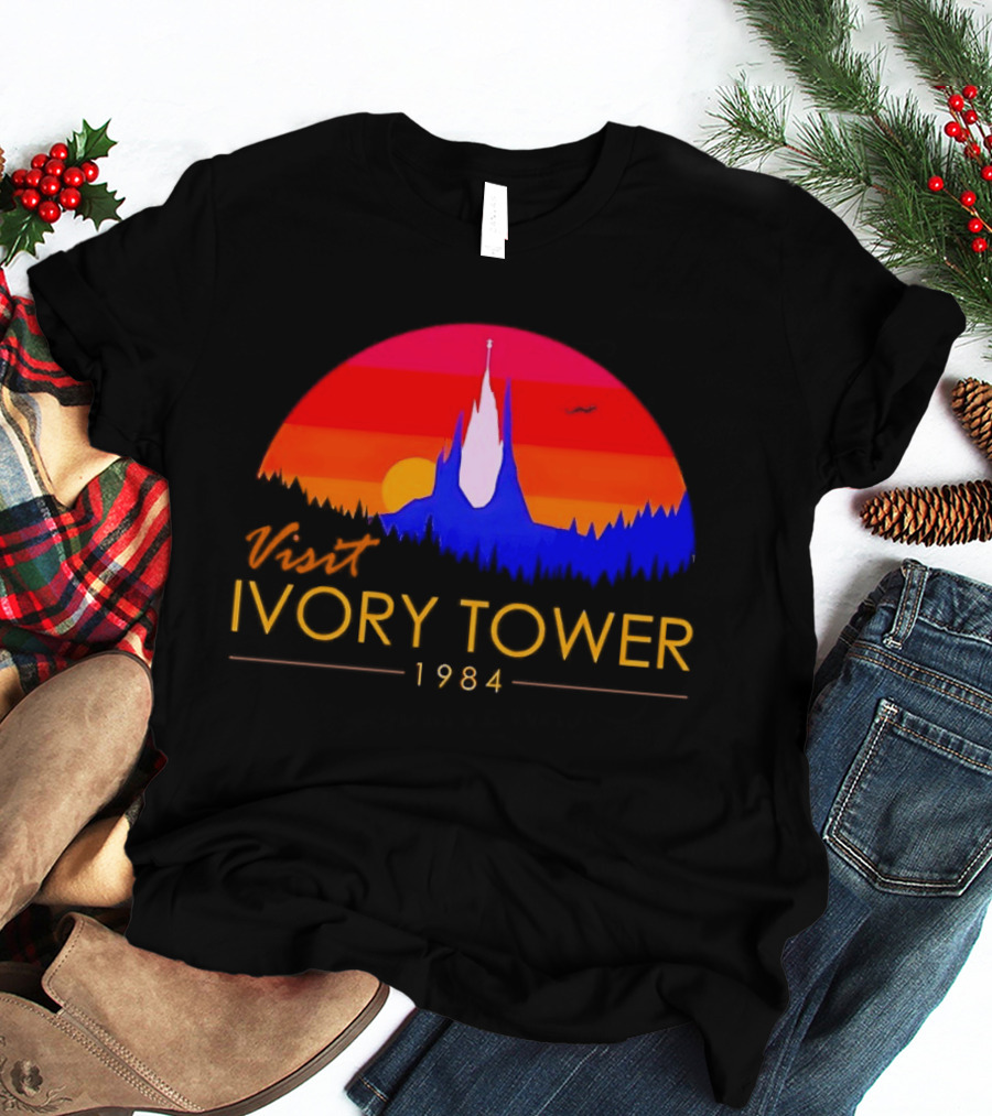 Visit Ivory Tower 1984 Sunset Silhouette The Neverending Story T-Shirt