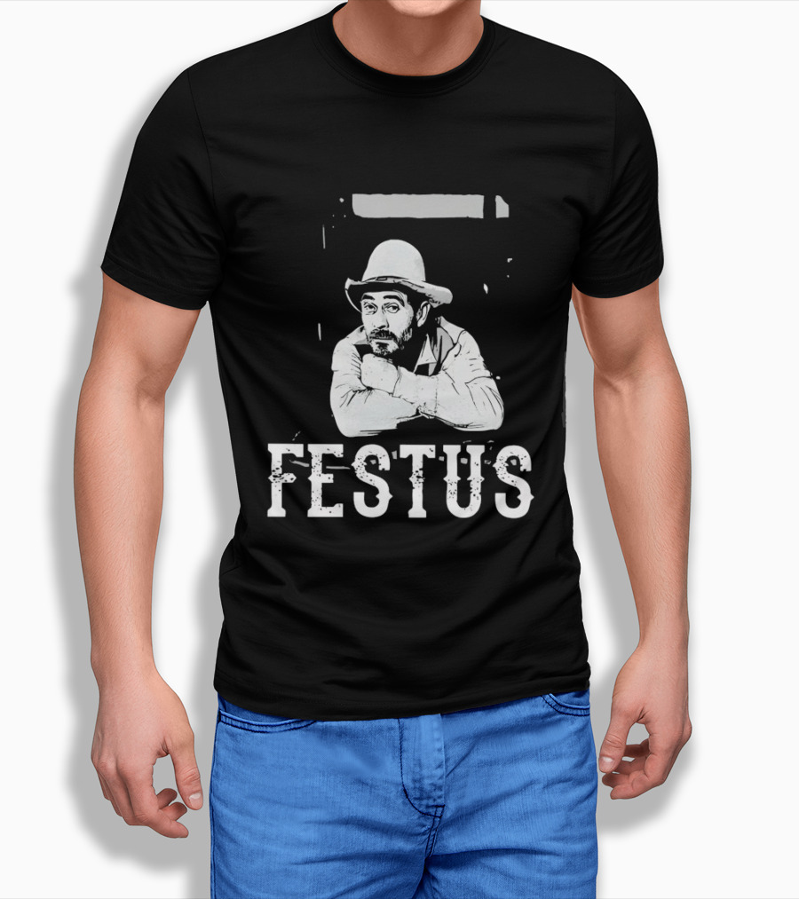 Festus Gunsmoke Character Iconic Cowboy T-Shirt