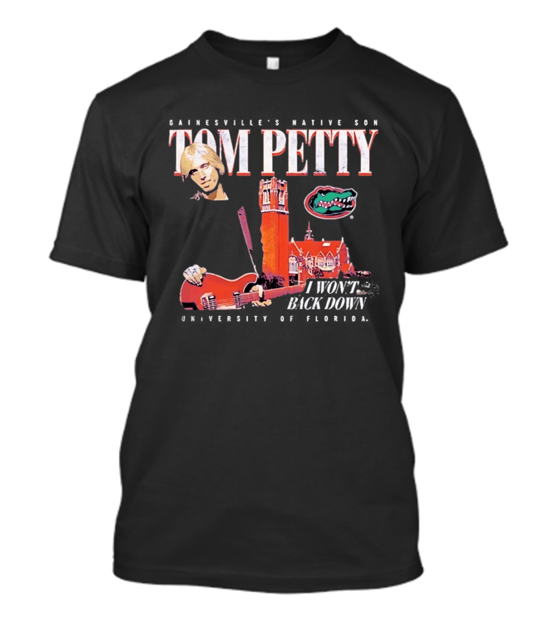 Tom Petty Florida Gators Century Tower I Won't Back Down T-Shirt