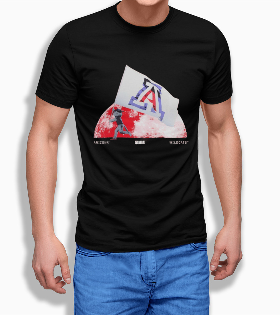 Arizona Wildcats Flag On The Moon SLAM Magazine T-Shirt