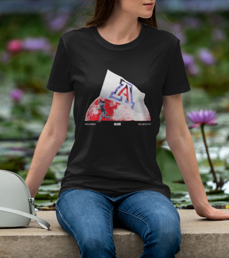 Arizona Wildcats Flag On The Moon SLAM Magazine T-Shirt