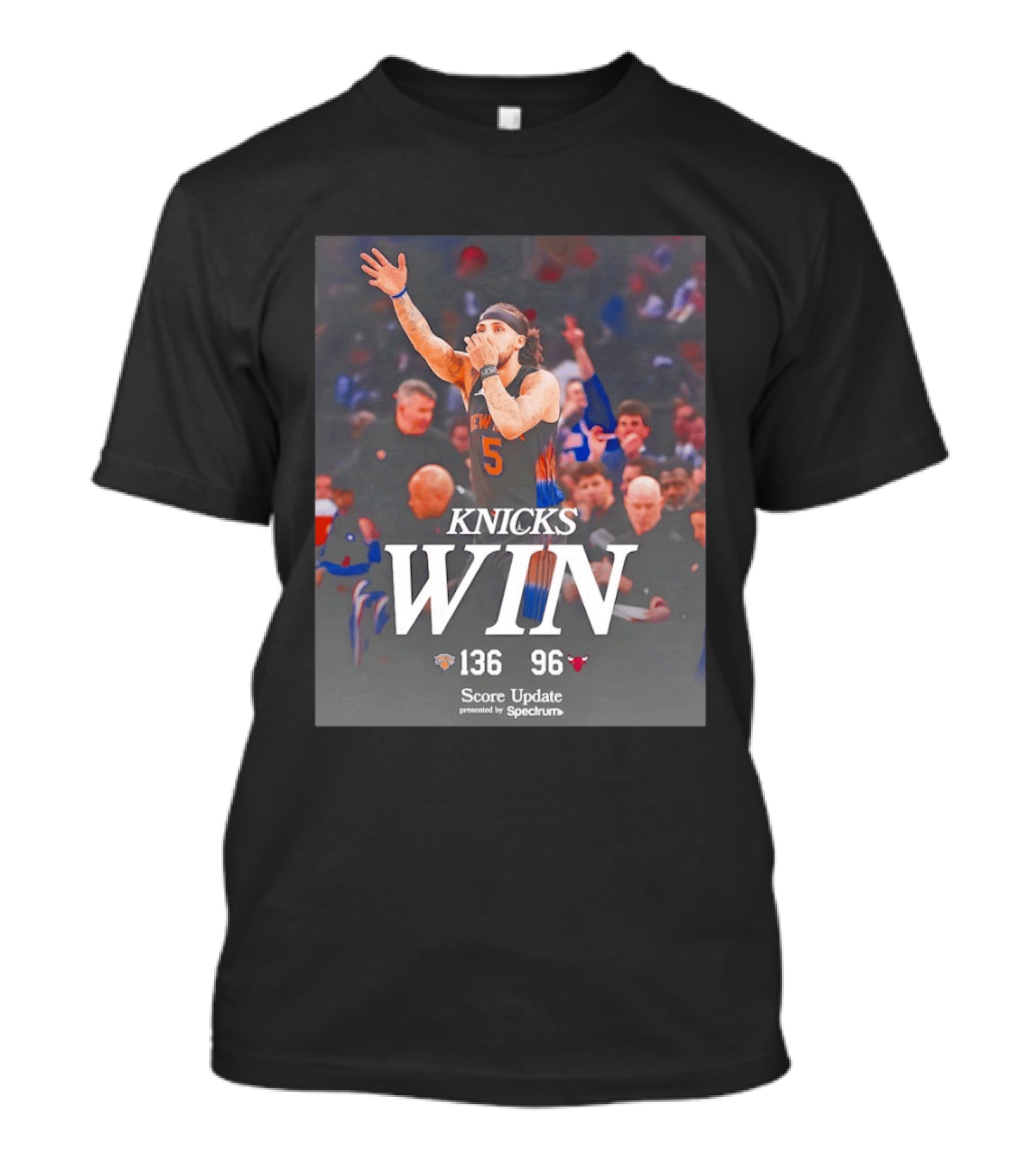 Knicks Win Jalen Brunson Celebration 136 96 Over Chicago Bulls T-Shirt