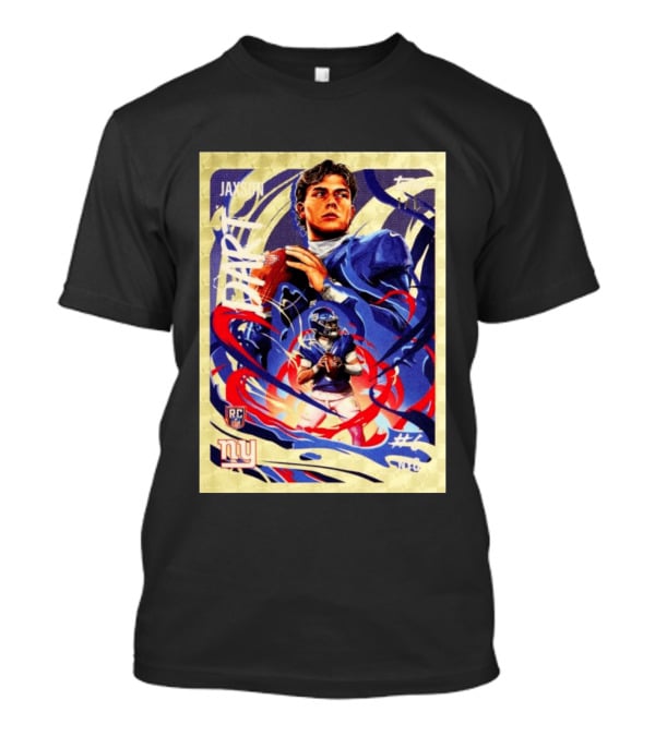 Jaxson Darts RC Ultra Violet Superfractor Topps NY Giants NFL Rookie Card T-Shirt