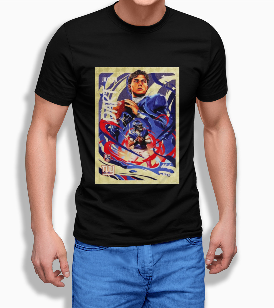 Jaxson Darts RC Ultra Violet Superfractor Topps NY Giants NFL Rookie Card T-Shirt