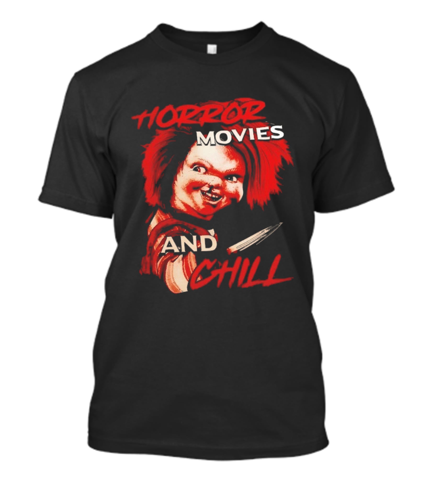 Chucky Horror Movies And Chill Knife Wielding Doll T-Shirt