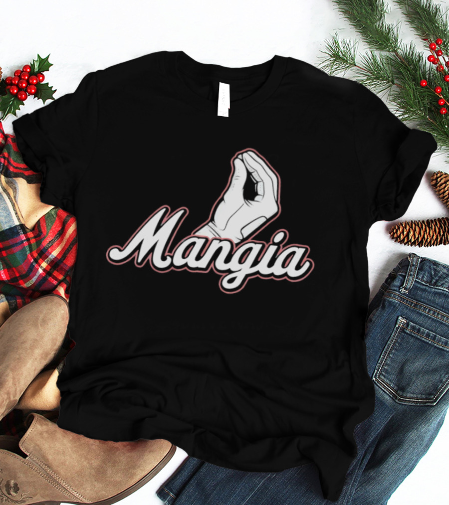 Mangia Italian Hand Gesture Classic Baseball T-Shirt
