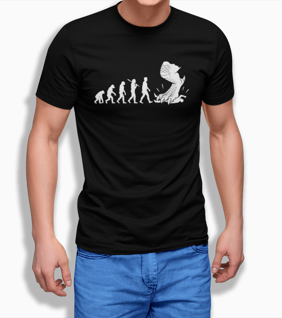 Evolution Mankind Ends With Dragon Foot Meme T-Shirt