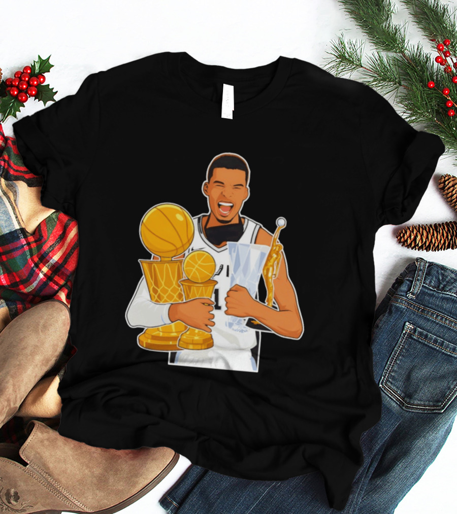 Victor Wembanyama Cartoon Trophy San Antonio Spurs MVP T-Shirt