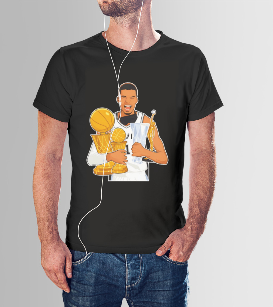 Victor Wembanyama Cartoon Trophy San Antonio Spurs MVP T-Shirt