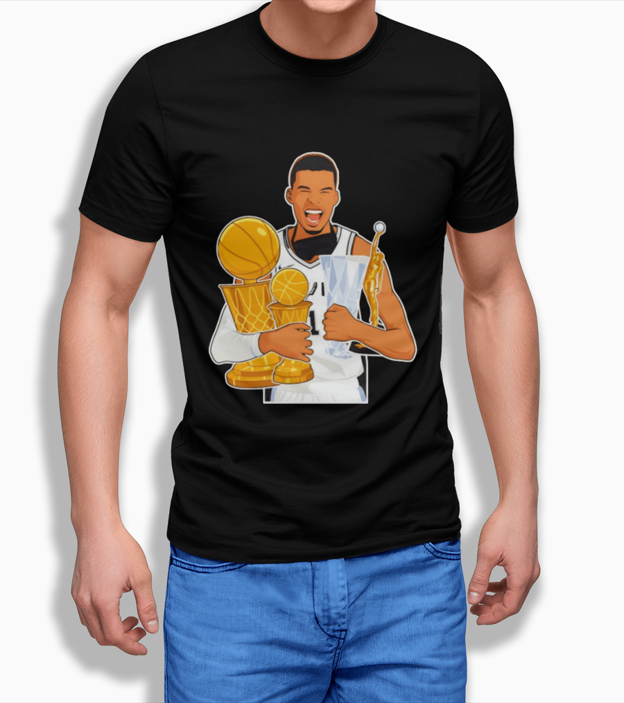 Victor Wembanyama Cartoon Trophy San Antonio Spurs MVP T-Shirt
