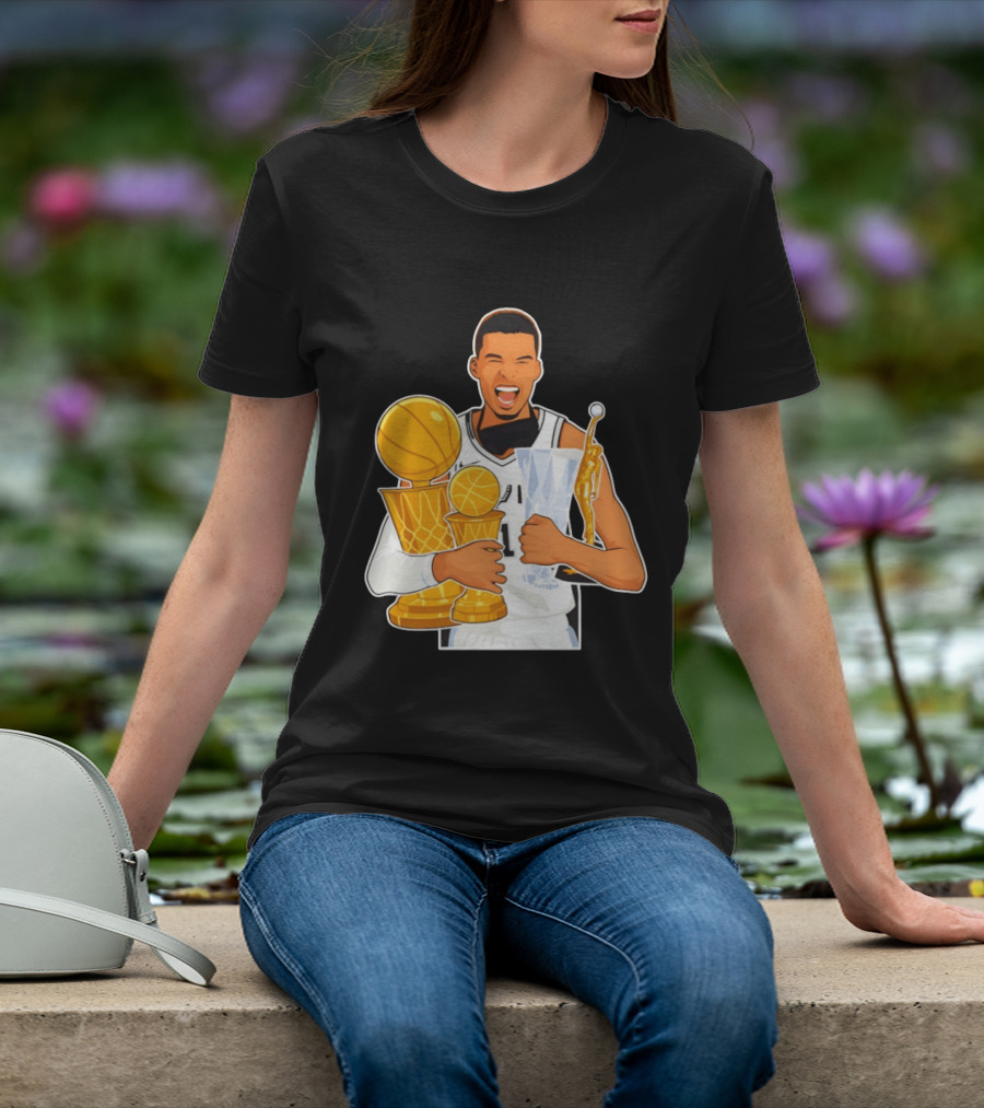 Victor Wembanyama Cartoon Trophy San Antonio Spurs MVP T-Shirt