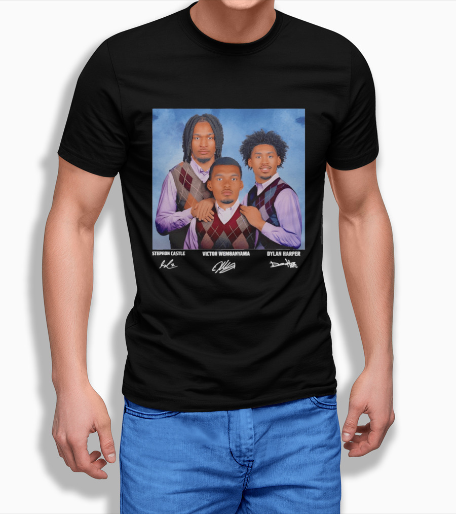 Victor Wembanyama Dylan Harper Stephon Castle Step Brothers San Antonio Spurs Signatures T-Shirt