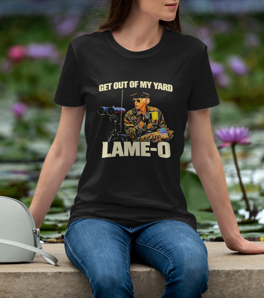 Get Out Of My Yard Lame O Funny Snacking Recliner Vibes T-Shirt